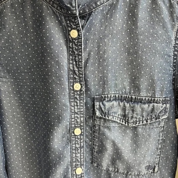 Current Elliott Tencel Blue Shirt Chic Casual Dress Roll Tab Long Sleeve, Size S - Picture 6 of 11